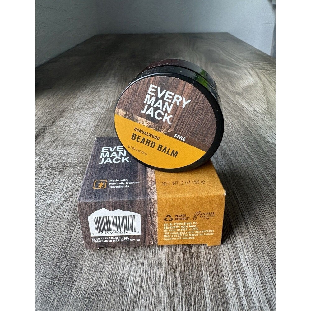 Every Man Jack Sandalwood Style Beard Balm  2oz. New